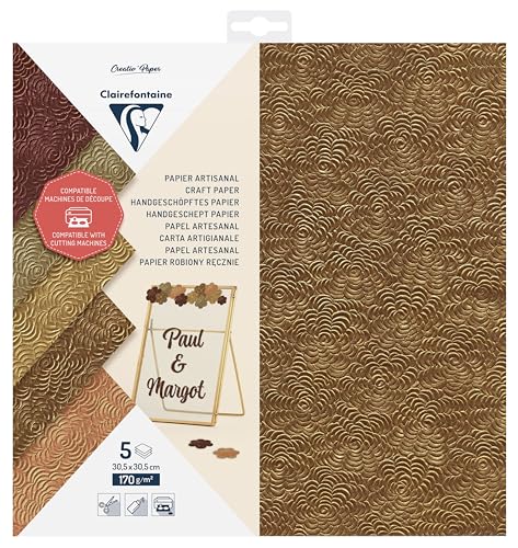 clairefontaine-95738c-papier-artisanal-assorti-30-5x30-5-lot-de-5 image 5