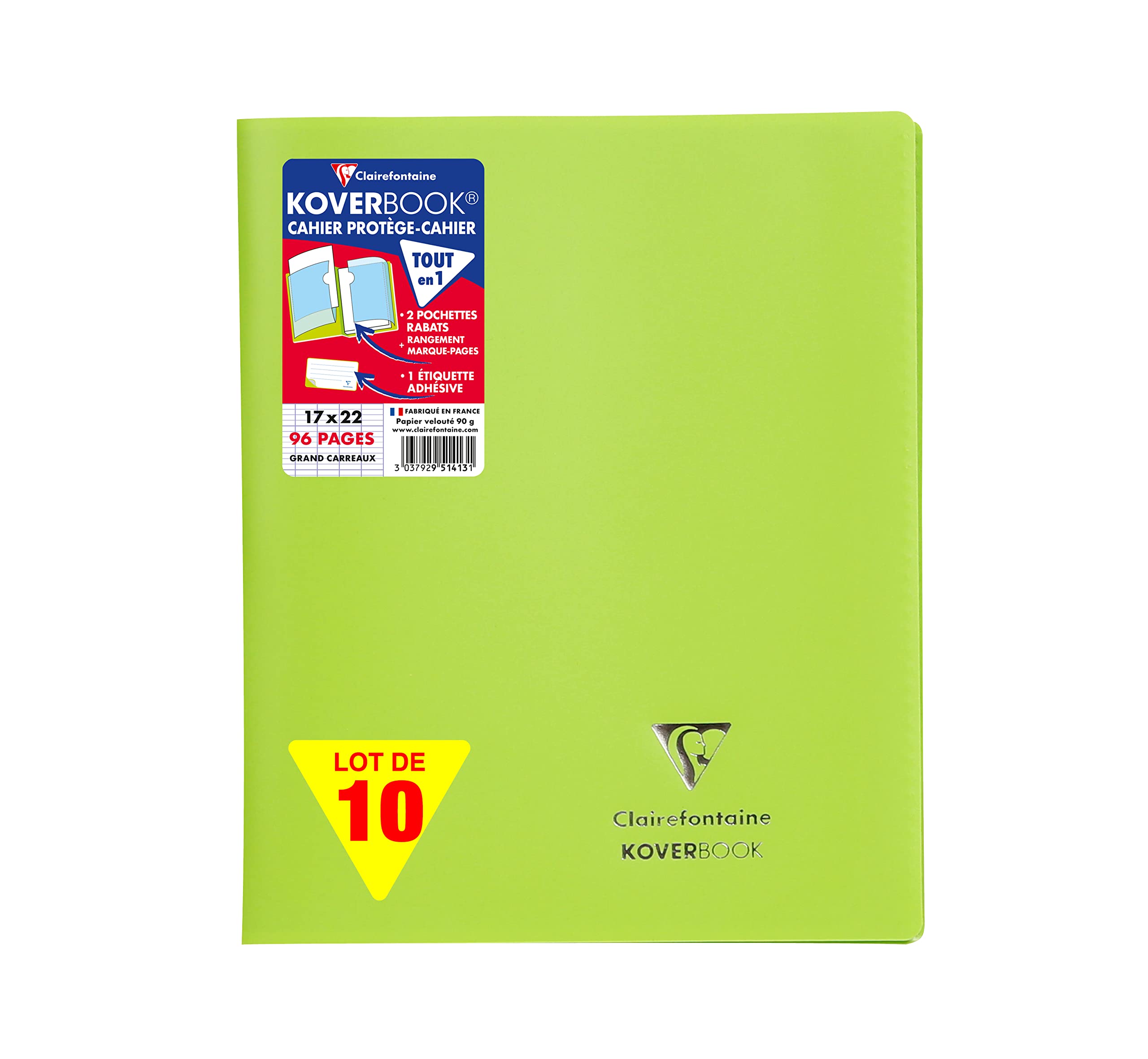 clairefontaine-koverbook-cahier-agraf-17x22-vert-96p image 5
