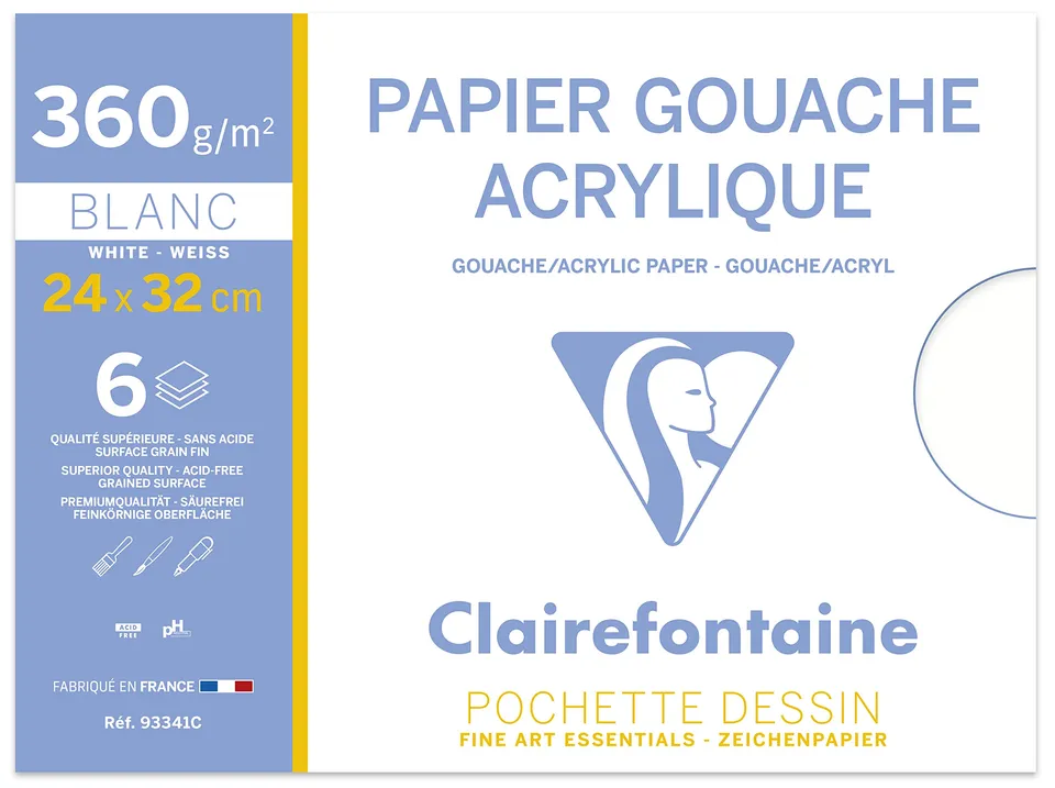 clairefontaine-painton-papier-dessin-gouache-24x32-300g-6-feuilles image 1