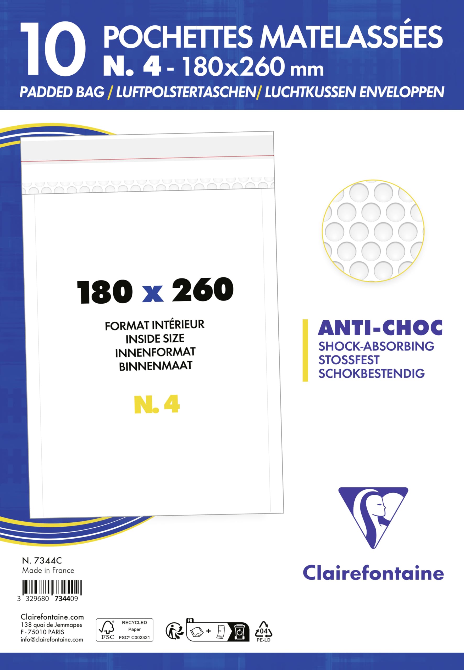 clairefontaine-7344c-lot-10-pochettes-bulles-blanc-180x260 image 2