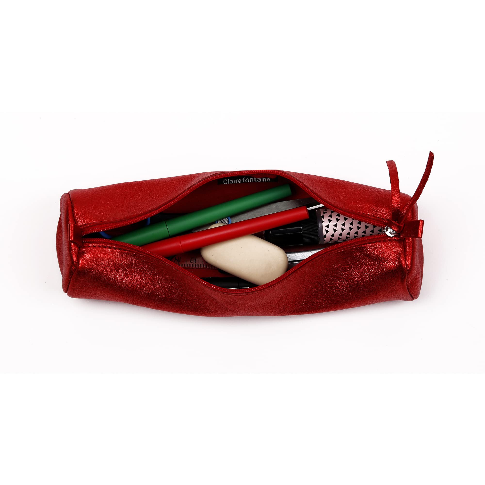 clairefontaine-age-bag-8709c-trousse-cuir-ronde-rouge-iris image 2