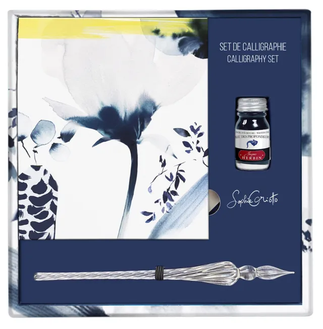 clairefontaine-inkebana-115946c-set-calligraphie-plume-verre-encre image 1