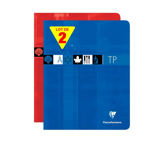 clairefontaine-1951-lot-2-cahiers-17x22-grands-carreaux-unies image 1