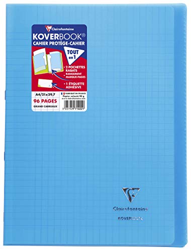 clairefontaine-koverbook-cahier-a4-96p-grands-carreaux-bleu image 6