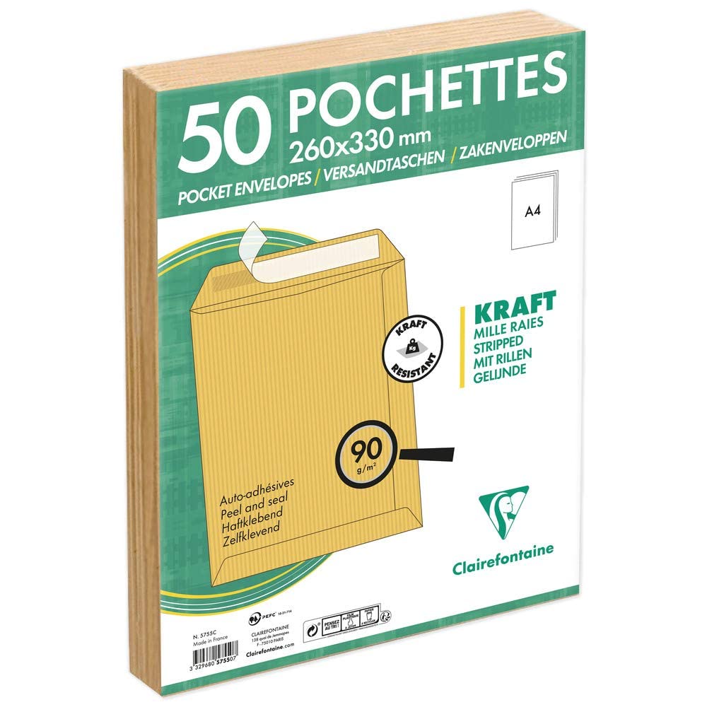 clairefontaine-pochette-kraft-c4-brun-lot-50-auto-adh-sive image 8
