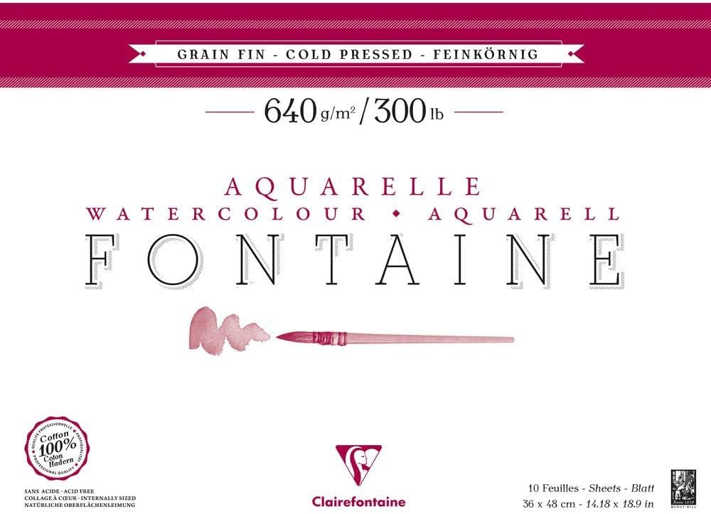 clairefontaine-fontaine-bloc-aquarelle-26x36-cm-640g-grain-fin image 6