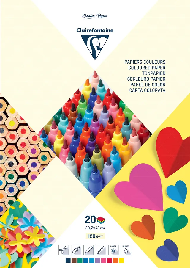 clairefontaine-back-to-basics-bloc-a3-couleur-20-feuilles-120g image 1