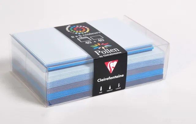 clairefontaine-pollen-20861c-coffret-cartes-bleu-40-40-pcs image 1
