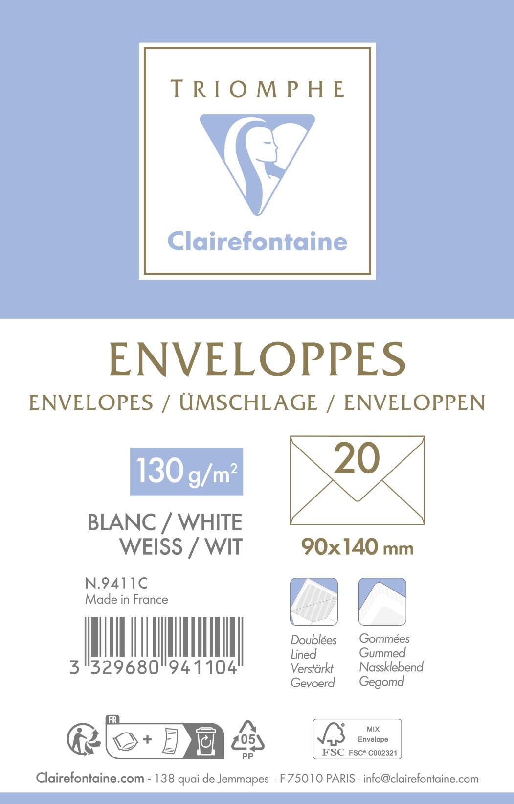 clairefontaine-triomphe-9411c-enveloppes-90x140-20-pcs image 4