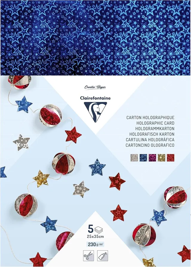 clairefontaine-tulip-papier-holographique-25x35-cm-5-feuilles image 1