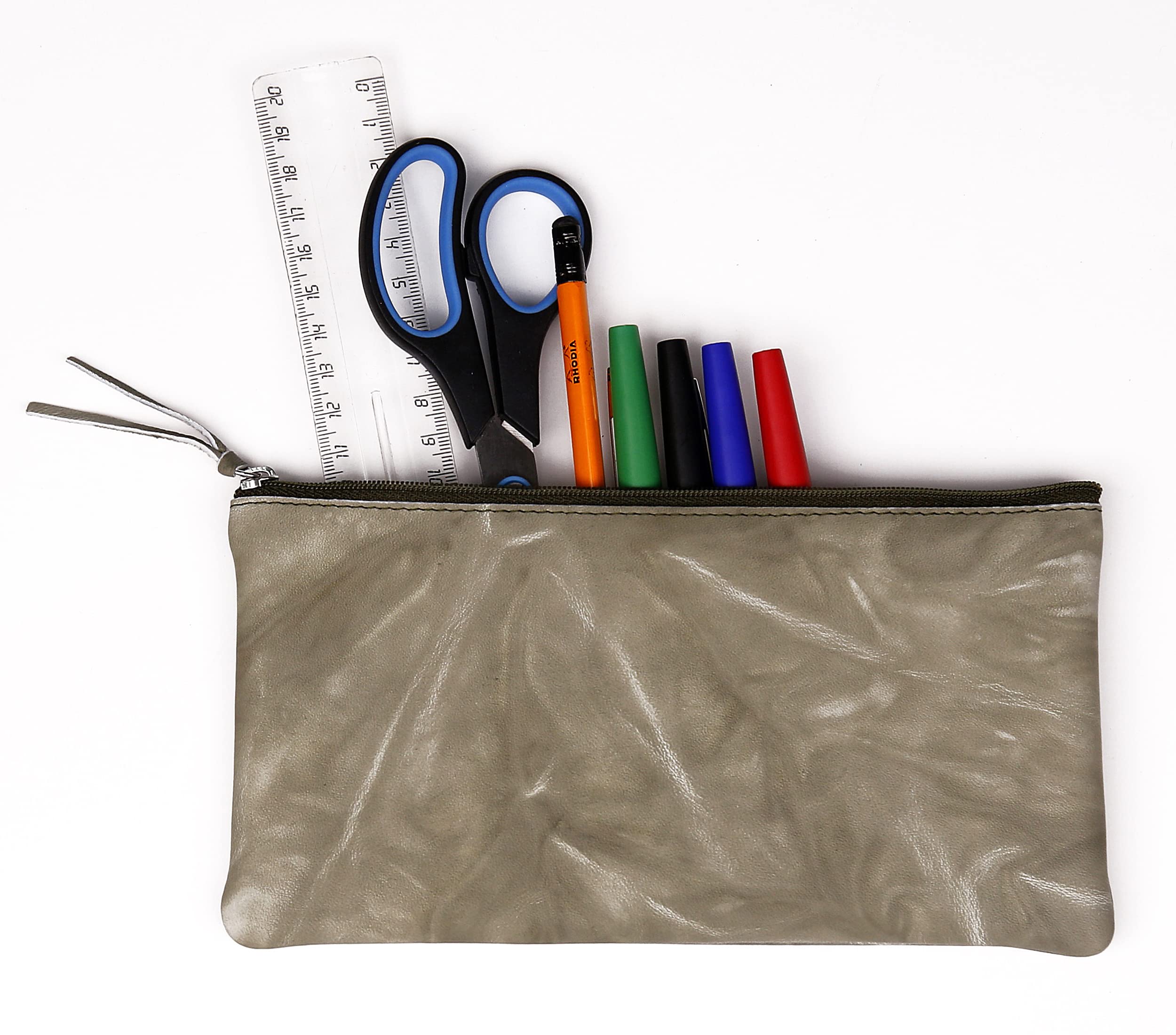 clairefontaine-age-bag-410179c-trousse-cuir-vert-tie-dye-22cm image 3