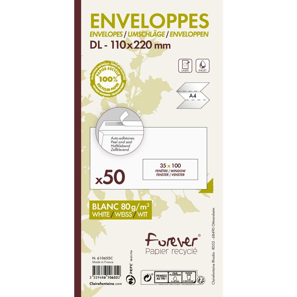 clairefontaine-forever-610655c-enveloppes-dl-recycl-es-50-pcs image 3