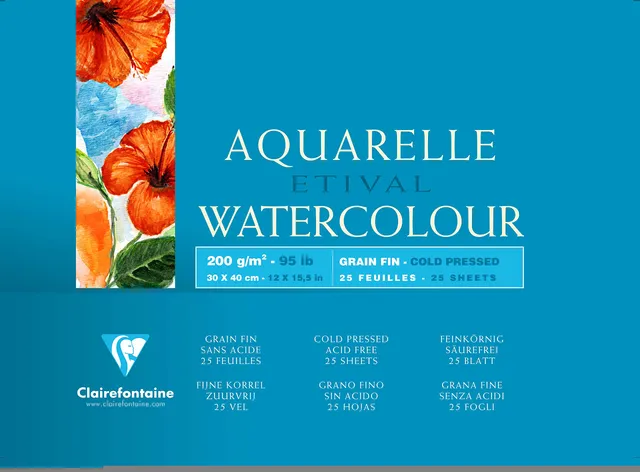 clairefontaine-etival-96455c-bloc-aquarelle-30x40-cm-grain-fin-200g image 1