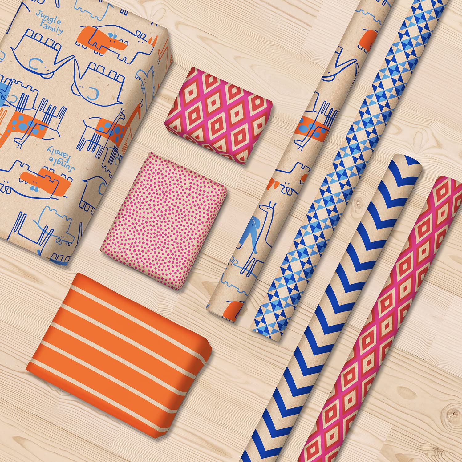clairefontaine-tulip-paper-papier-cadeau-kraft-g-om-trique-12-rouleaux image 5