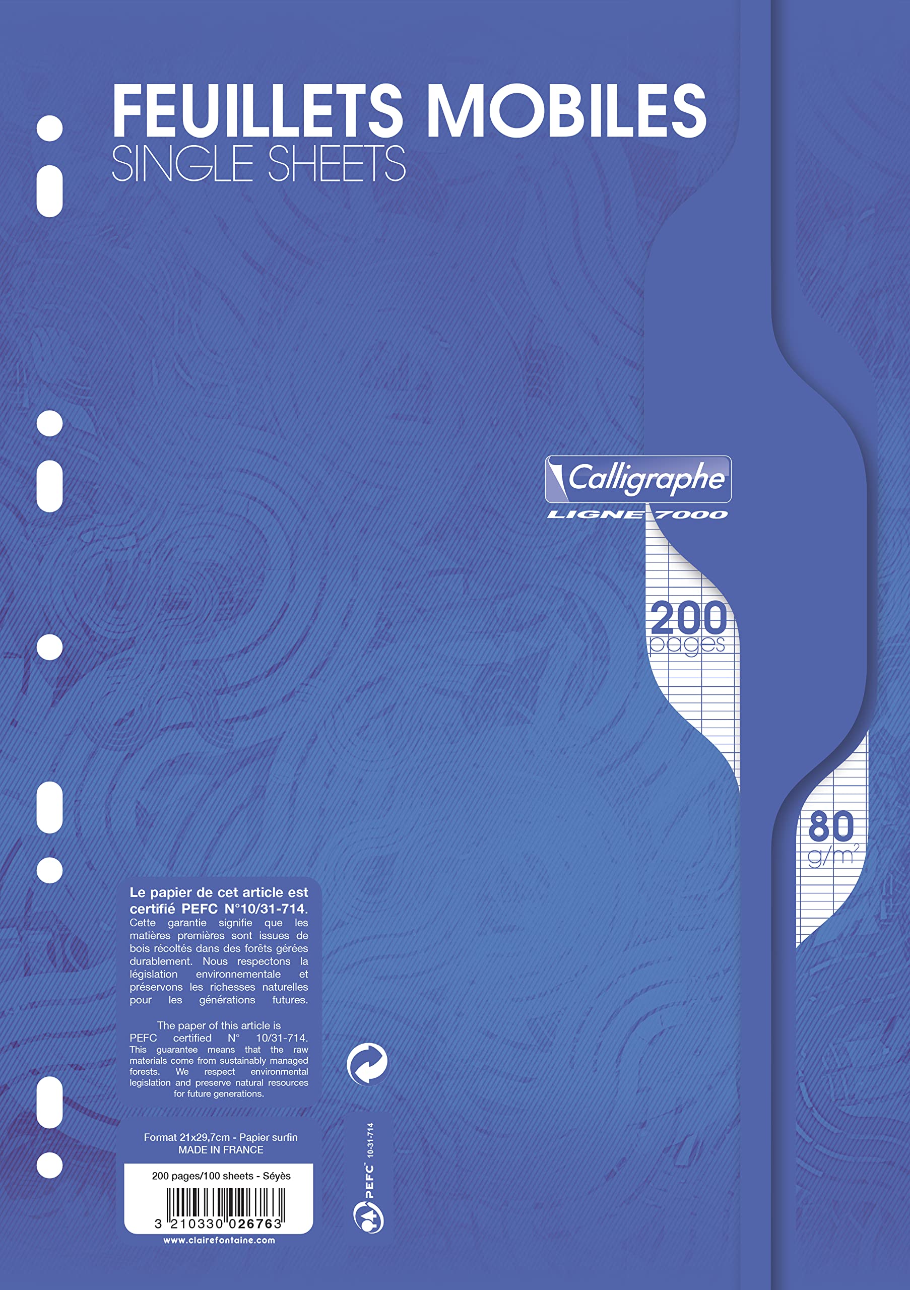 calligraphe-feuillets-mobiles-a4-200p-s-y-s-80g image 1