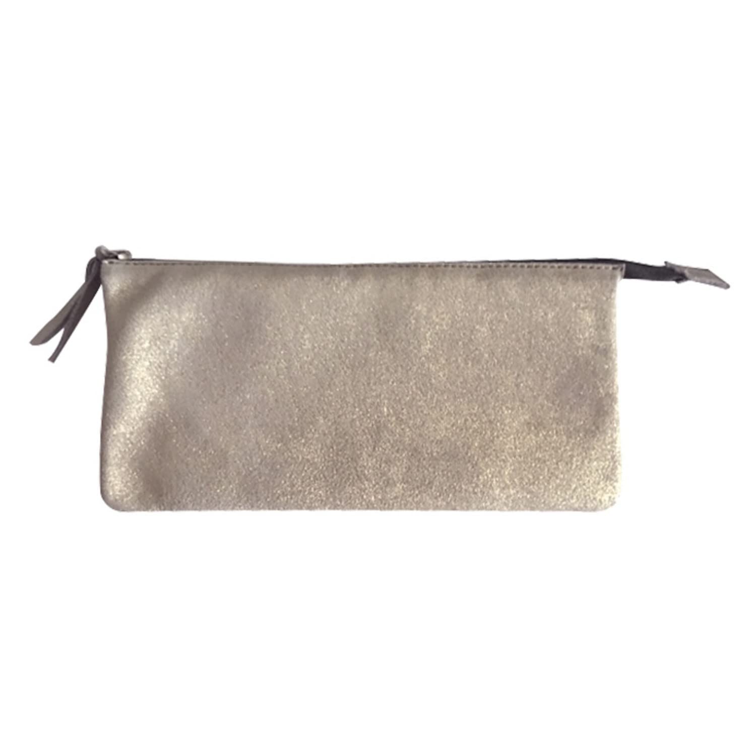 clairefontaine-age-bag-400044c-trousse-plate-cuir-dor-plume-or-22x11-cm image 1