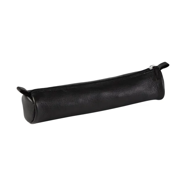 clairefontaine-age-bag-8324c-trousse-ronde-cuir-noir-18-cm image 1