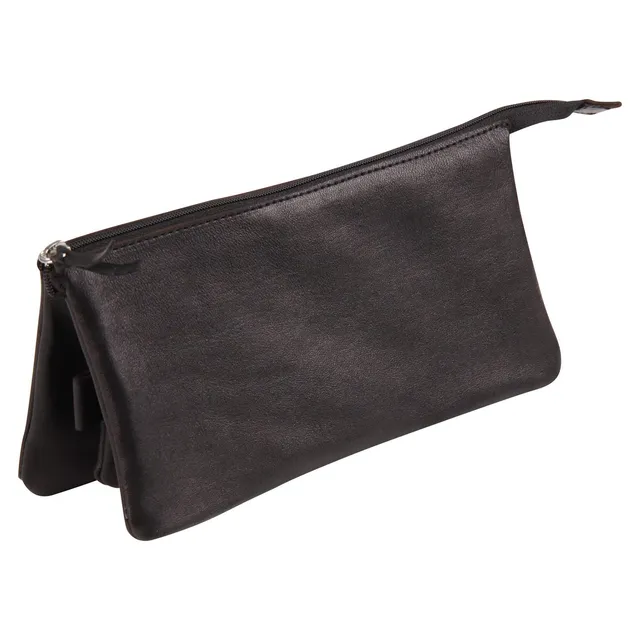 clairefontaine-age-bag-8440c-trousse-cuir-noir-3-compartiments image 1