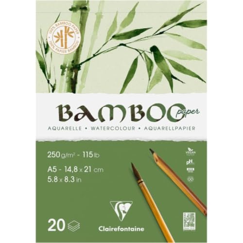 clairefontaine-painton-bloc-papier-aquarelle-bamboo-250g-a5-lot-de-4 image 1