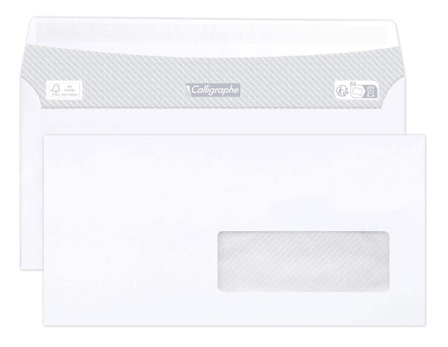 clairefontaine-calligraphe-693c-enveloppes-dl-110x220-fen-tre-35x100-x500 image 1