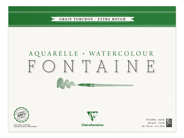clairefontaine-fontaine-bloc-aquarelle-36x48-torchon-300g-coton image 1