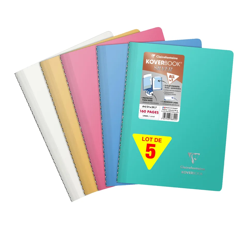 clairefontaine-376741c-koverbook-silver-cahier-a4-lot-de-5 image 1