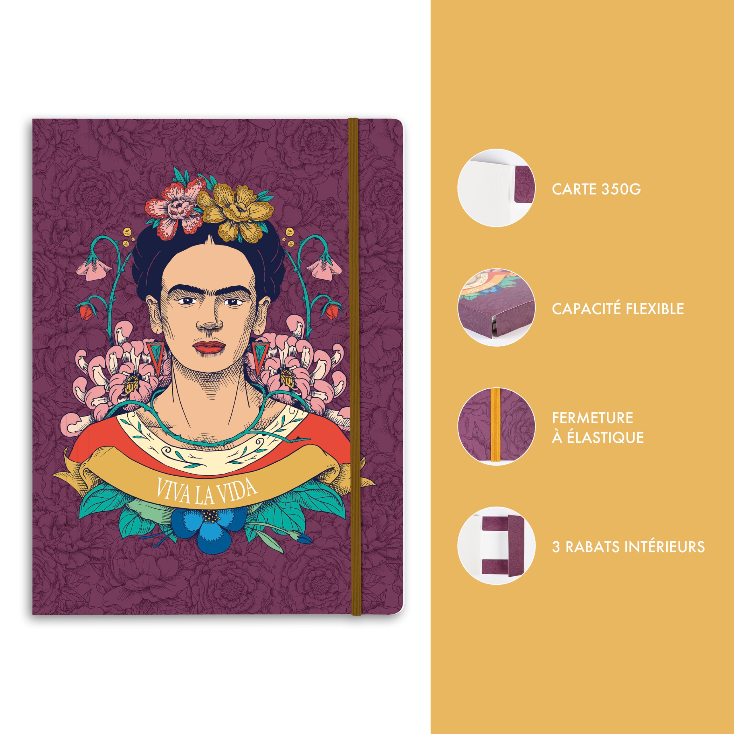 clairefontaine-frida-kahlo-116222c-chemise-lastique-a4-floral image 3