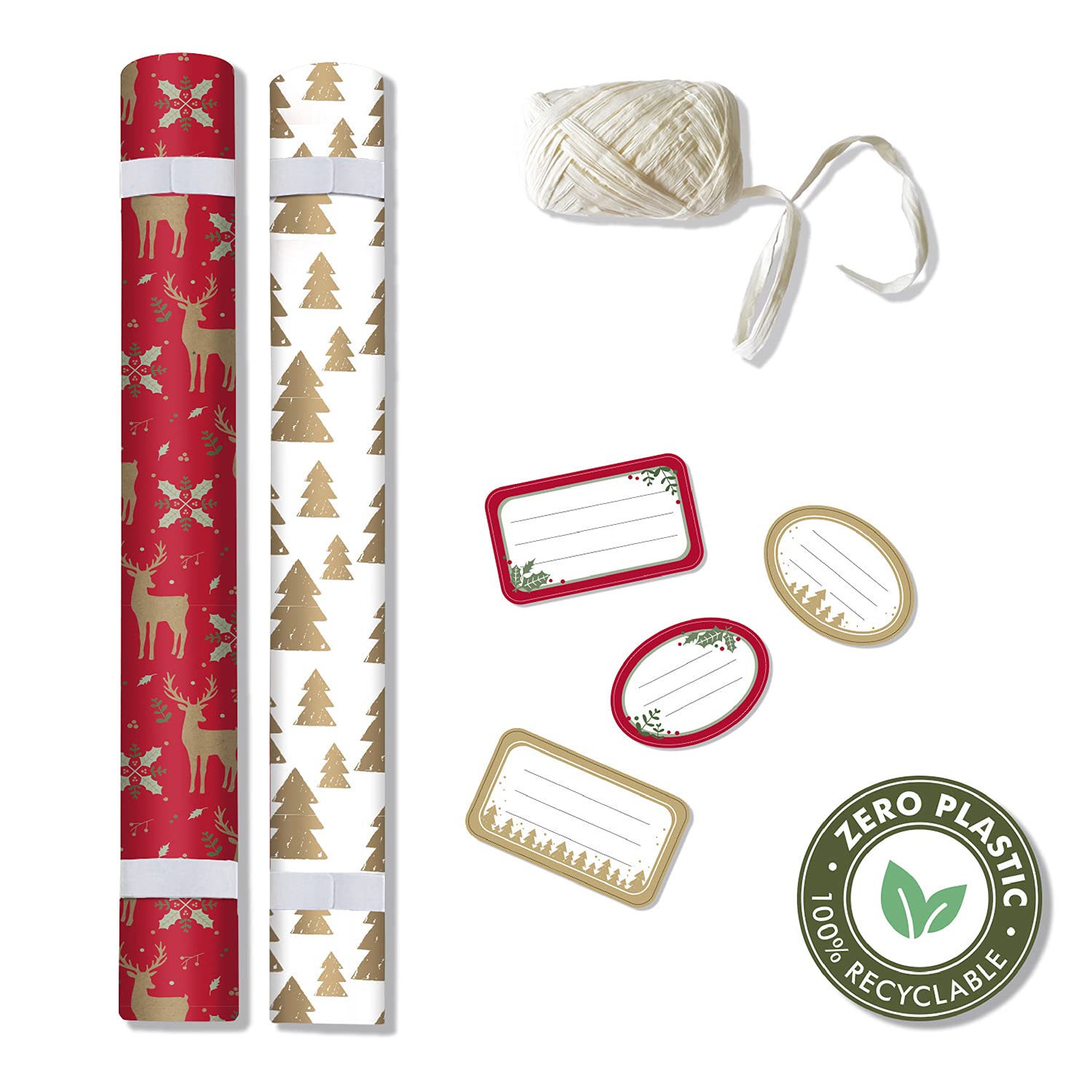 clairefontaine-tiny-rolls-kit-papier-cadeau-kraft-rouge-2x5m image 3