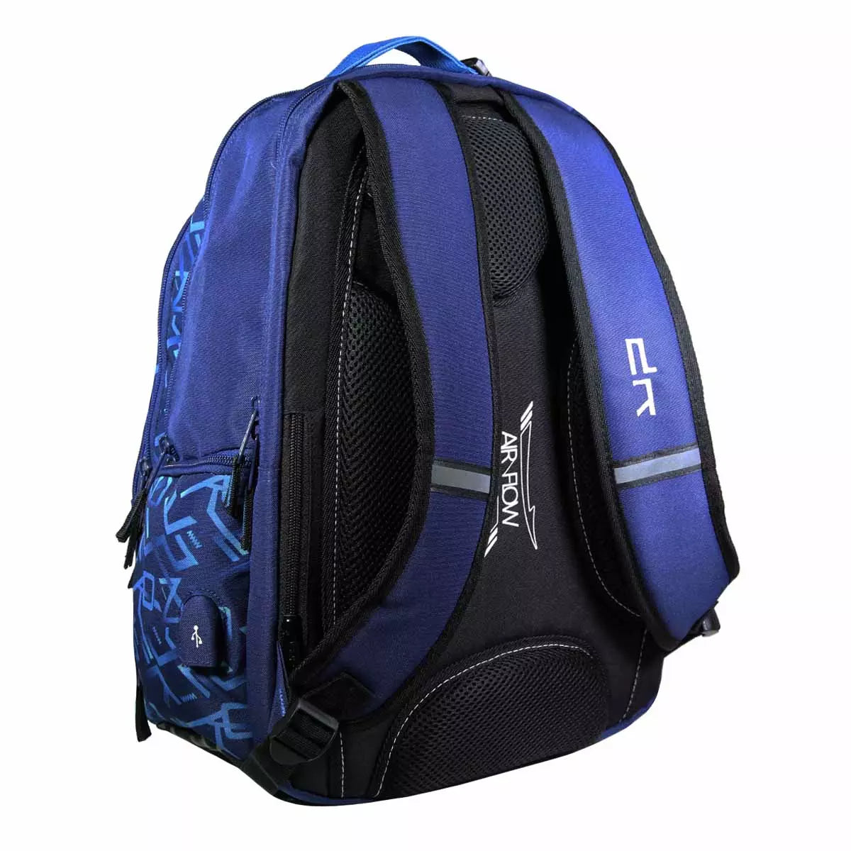 bodypack-college-lycee-sac-a-dos-ordi-usb-typo-bleu-recycle image 3