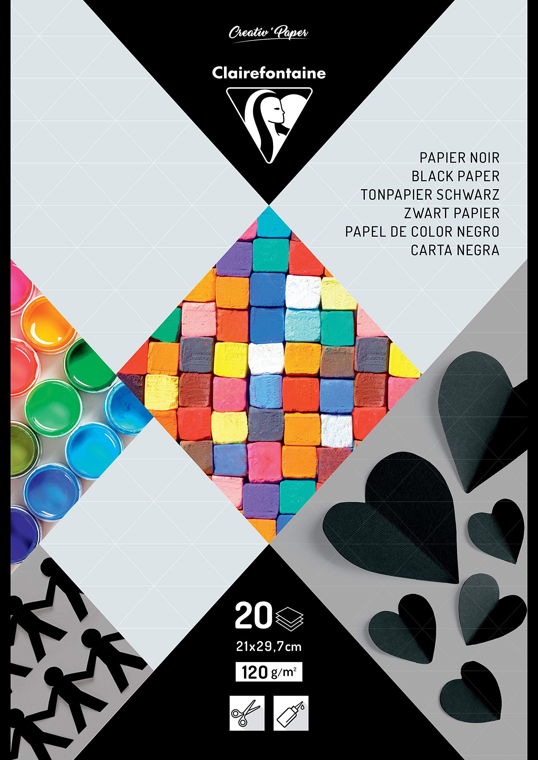 clairefontaine-1951-bloc-papier-noir-a4-20-feuilles-120g image 1