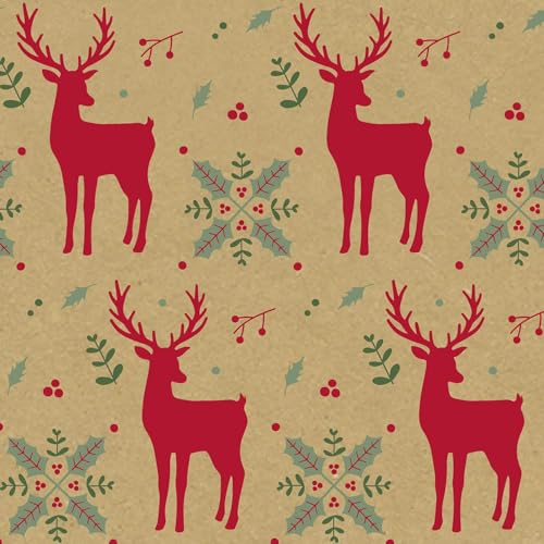clairefontaine-223884c-rouleau-papier-cadeau-kraft-rennes-rouges-5m image 8