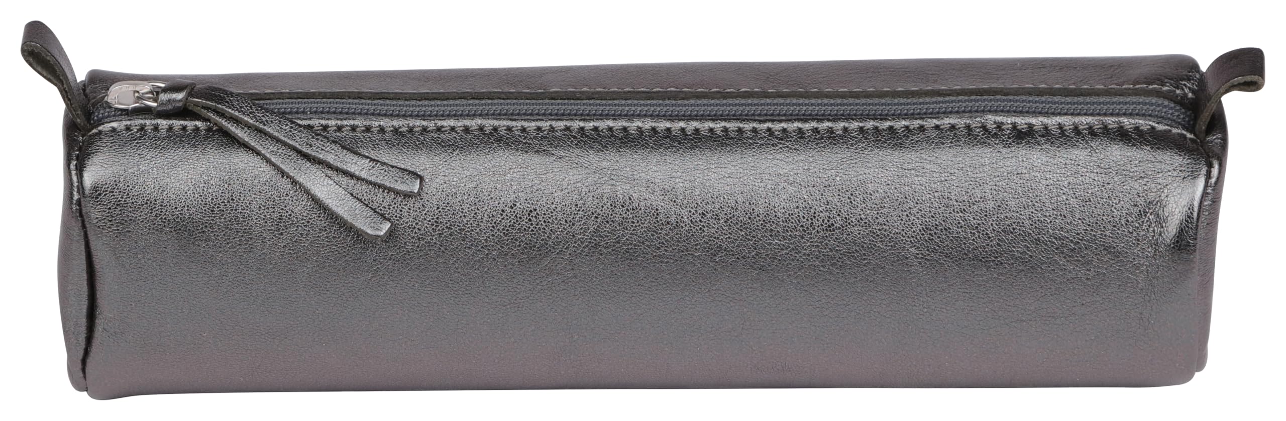 clairefontaine-age-bag-8690c-trousse-ronde-cuir-graphite-iris-22-cm image 2