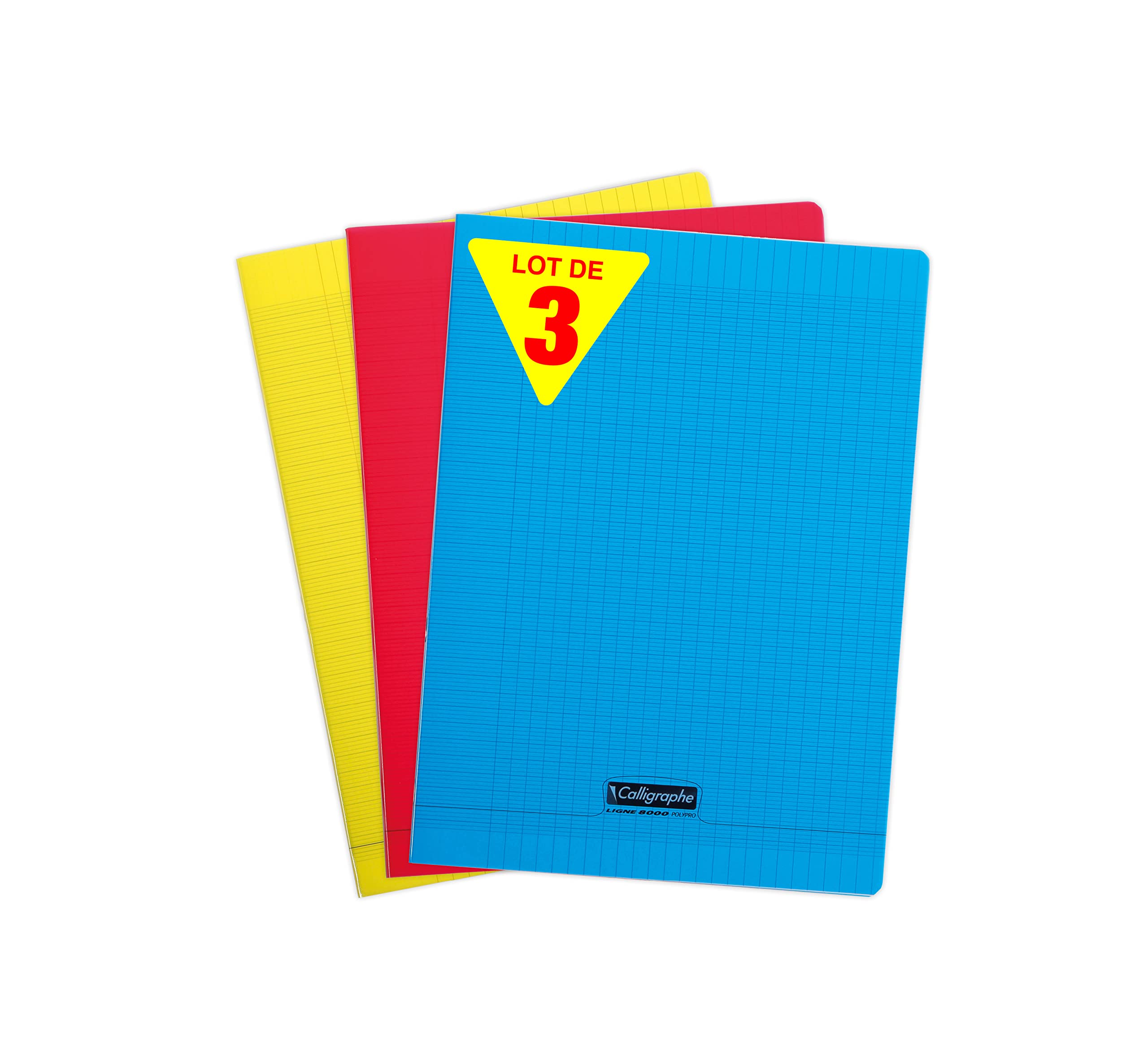 clairefontaine-calligraphe-cahier-24x32-grands-carreaux-lot-de-3-polypro image 1