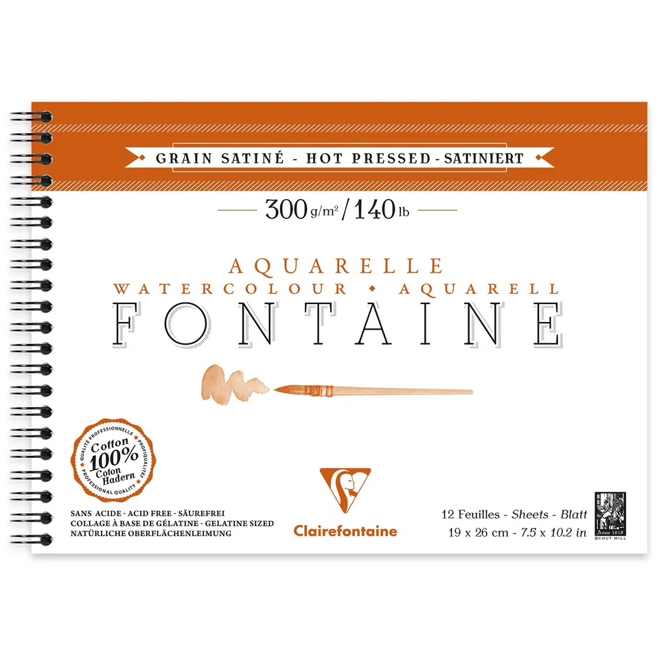 clairefontaine-fontaine-96352c-album-aquarelle-19x26cm-300g-coton image 1