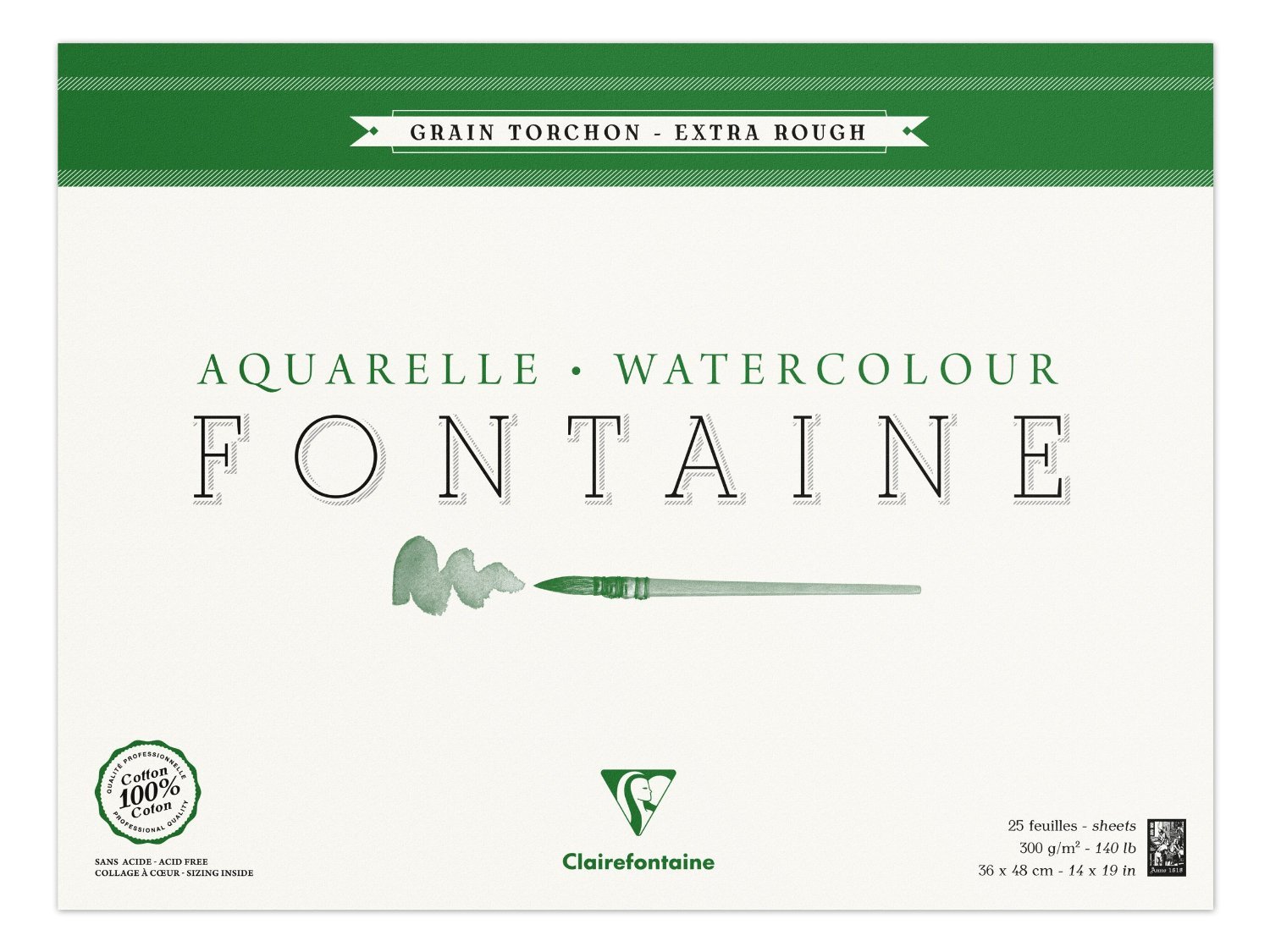 clairefontaine-fontaine-bloc-aquarelle-36x48-torchon-300g-coton image 1