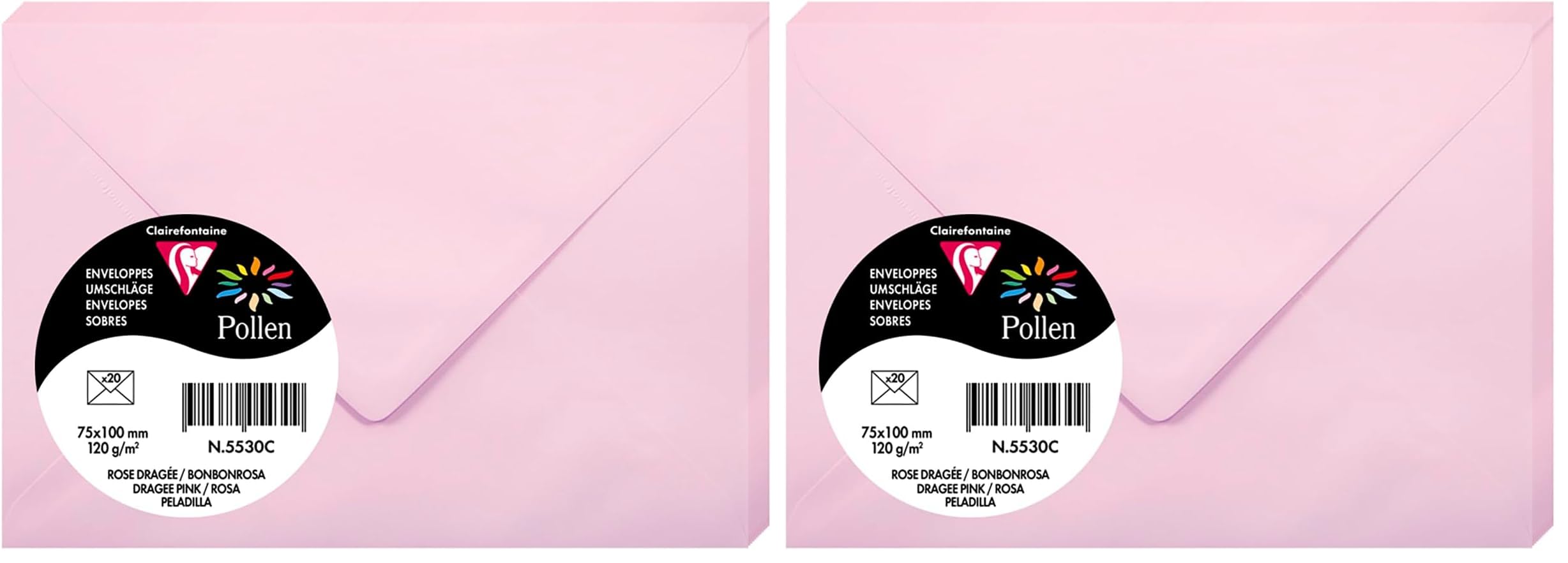clairefontaine-pollen-5530c-mini-enveloppe-rose-drag-e-7-5x10-lot-20 image 8