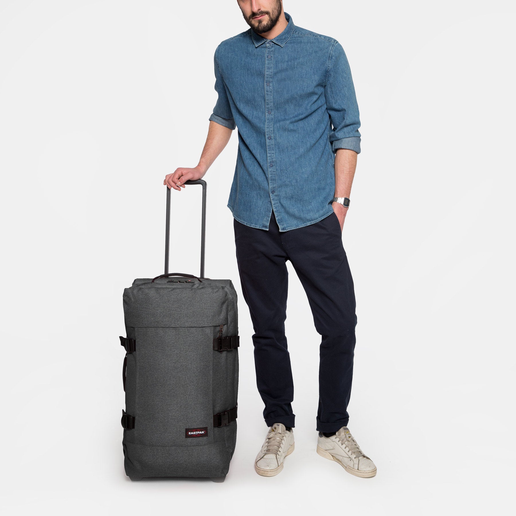 eastpak-tranverz-m-valise-souple-black-denim-67-cm image 2