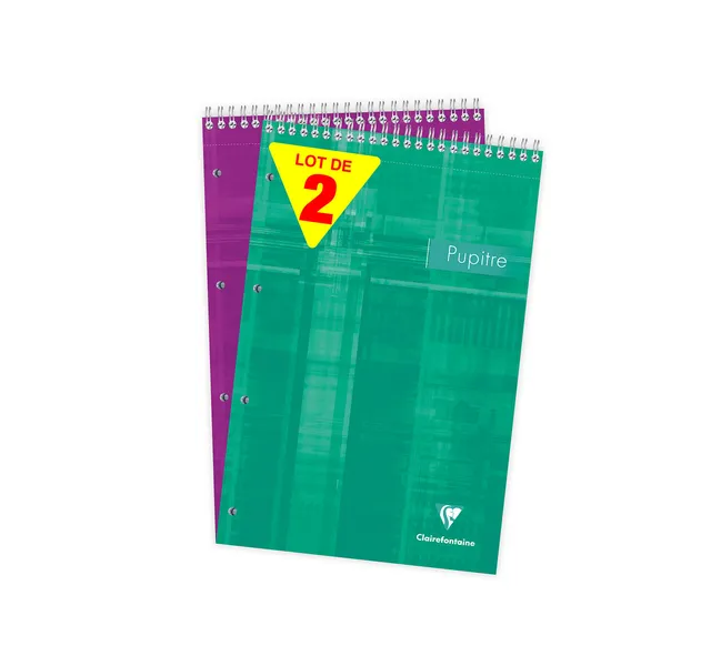 clairefontaine-1951-86155amzc-lot-2-blocs-pupitre-a4-lign-marge image 1