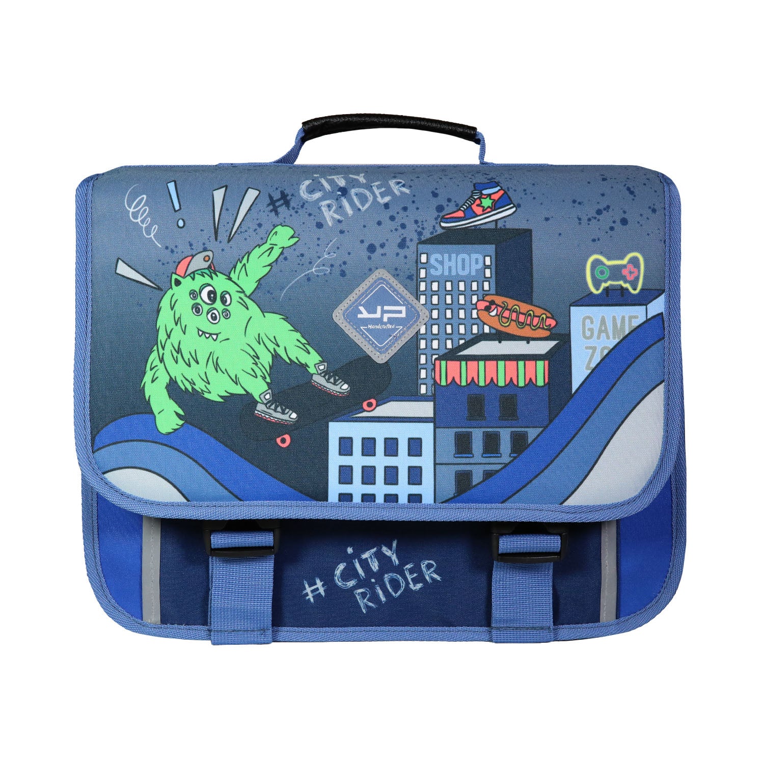 bodypack-monster-cartable-38-cm-bleu-2-compartiments-skate image 1