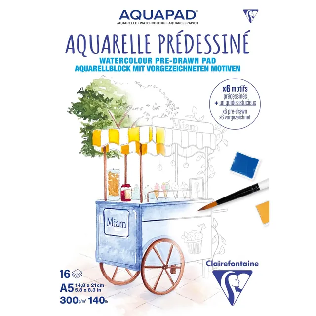 clairefontaine-painton-976071c-bloc-aquarelle-a5-300g-gourmandise image 1