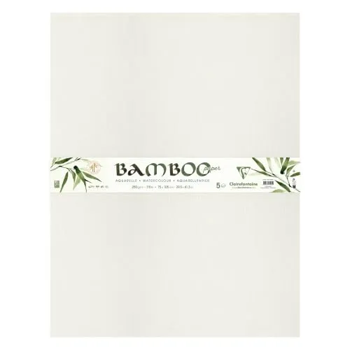 clairefontaine-painton-papier-aquarelle-bamboo-250g-75x105-5-feuilles image 1