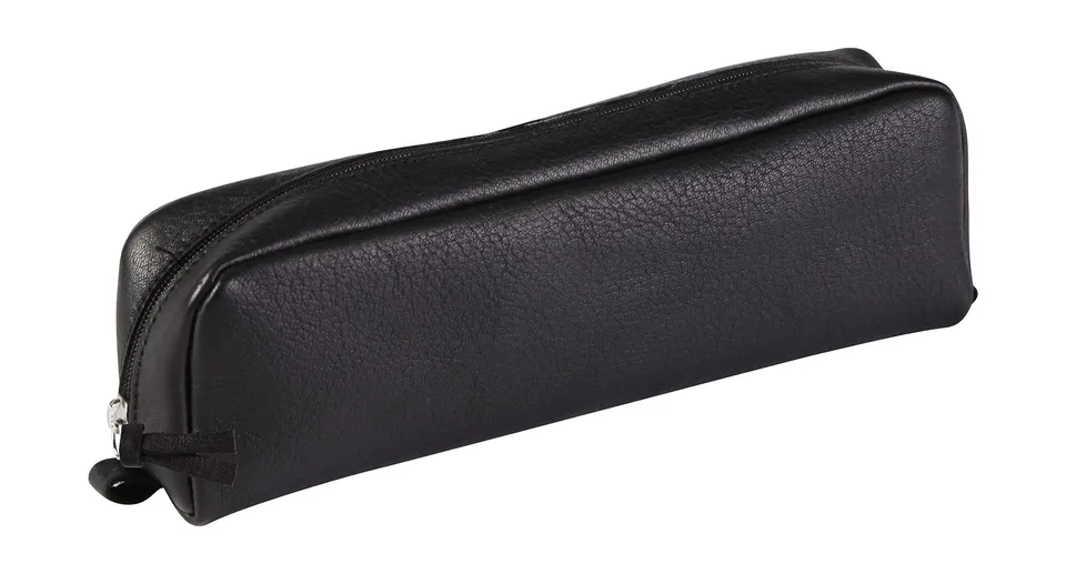 clairefontaine-age-bag-8326c-trousse-cuir-noir-21cm-cole image 1