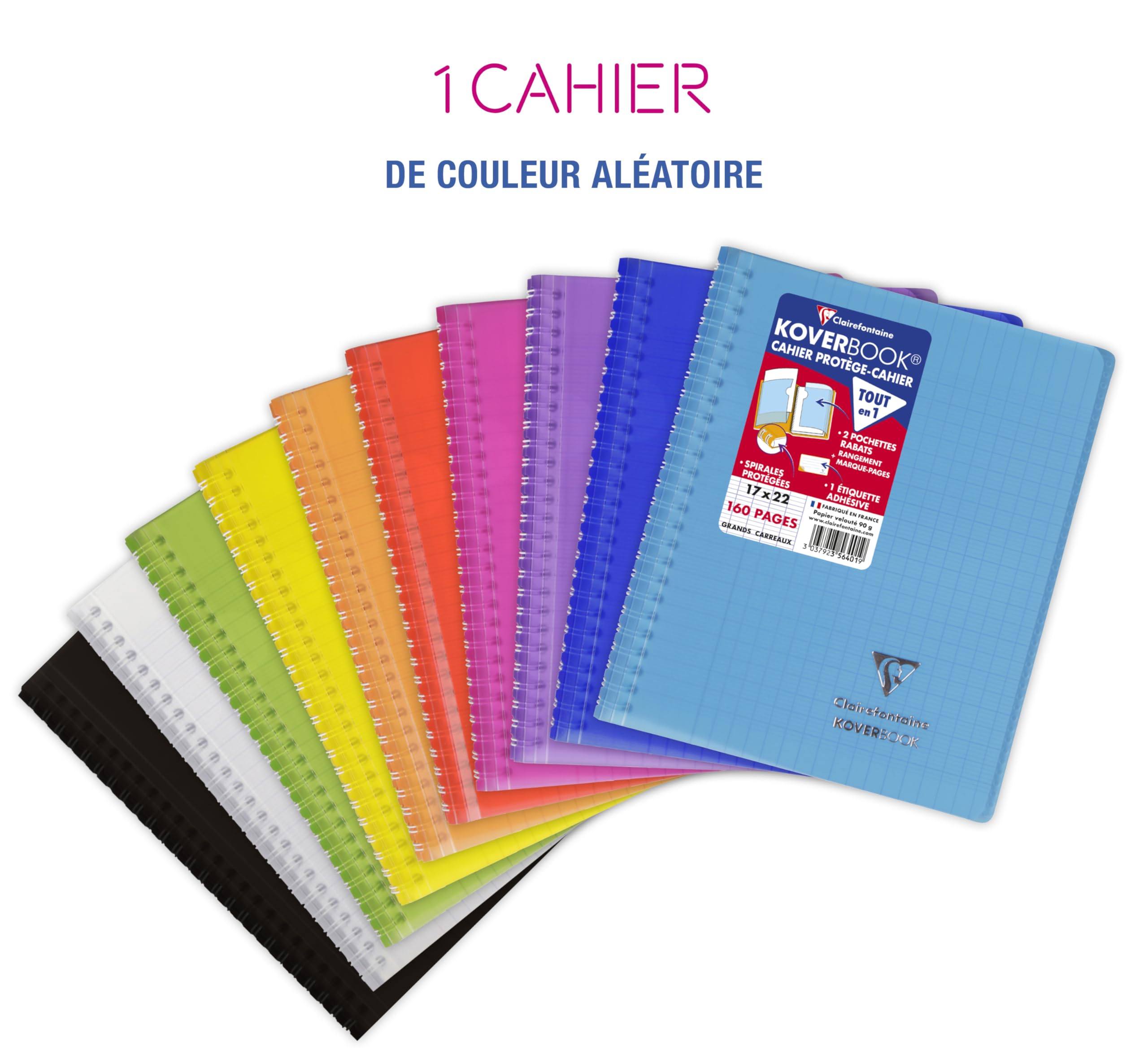 clairefontaine-koverbook-356401c-cahier-spirale-17x22-160p-grands-carreaux image 2