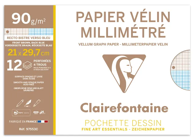 clairefontaine-painton-pochette-millim-tr-perfor-a4-12-feuilles-90g image 1