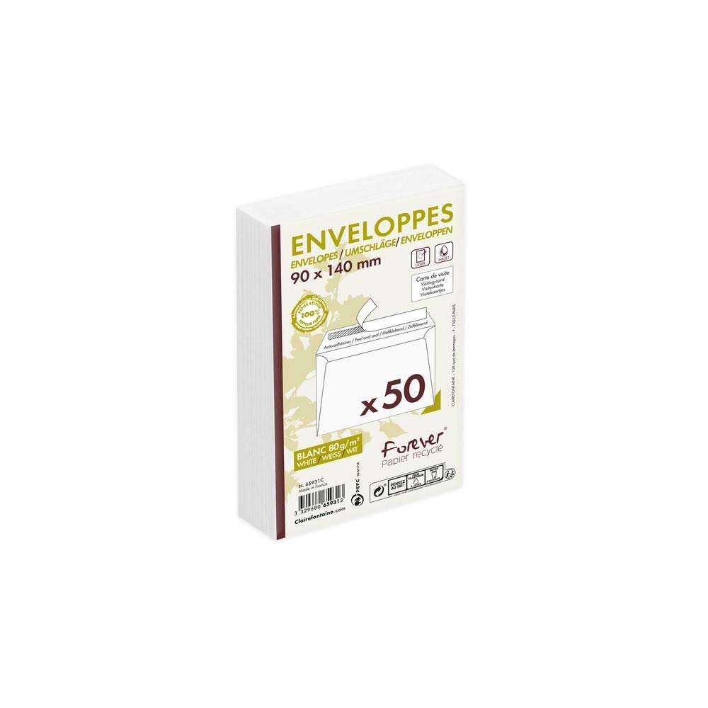 clairefontaine-forever-enveloppes-9x14cm-blanc-80g-paquet-50 image 1