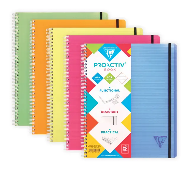 clairefontaine-proactiv-book-cahier-trieur-a4-spirale-160p-lign image 1