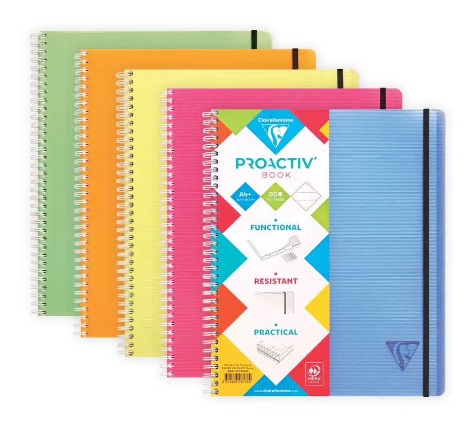 clairefontaine-proactiv-book-cahier-trieur-a4-spirale-160p-lign image 1