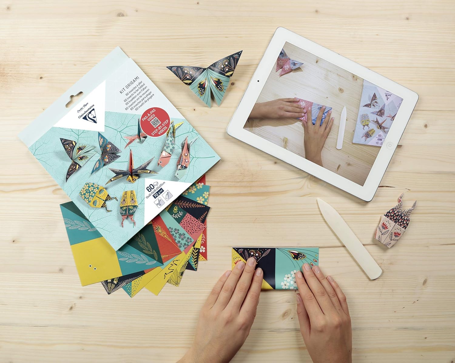 clairefontaine-tulip-kit-origami-60-feuilles-insectes-70g image 3