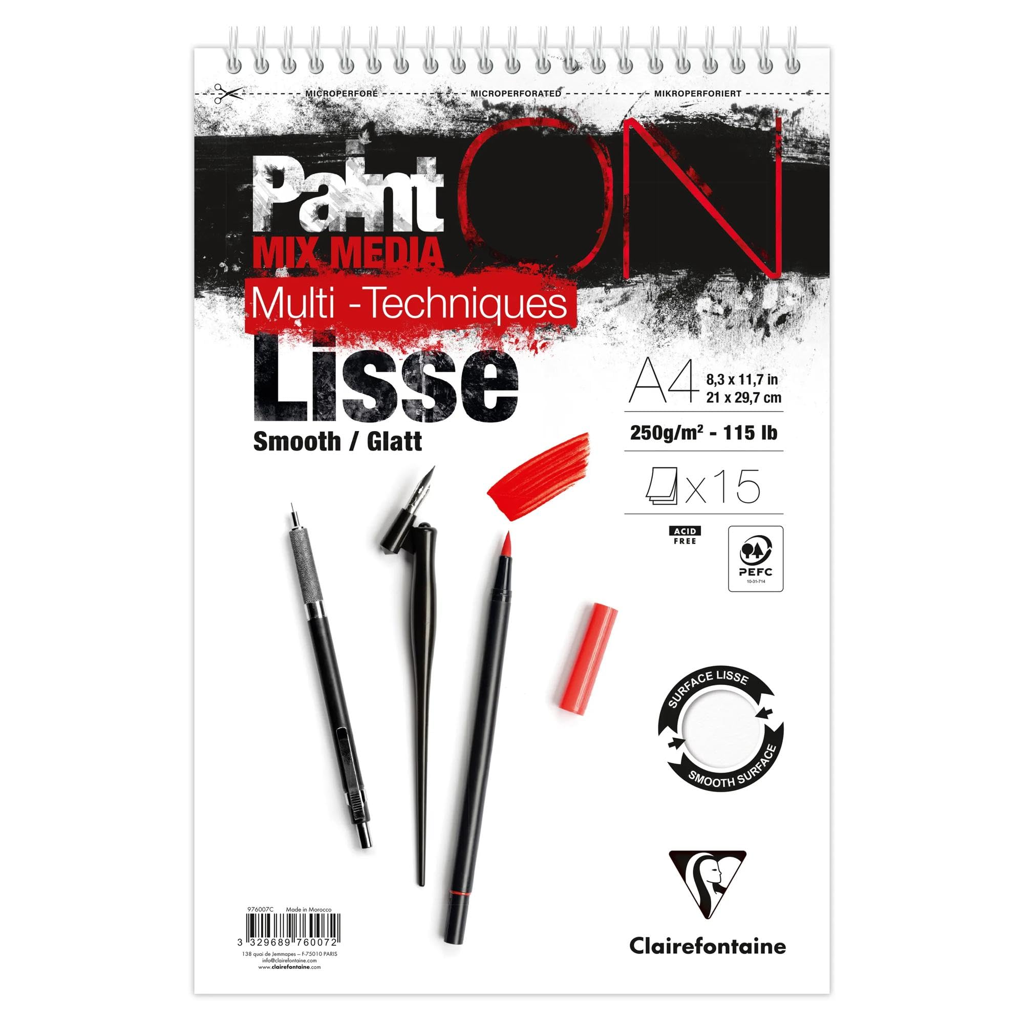 clairefontaine-painton-976007c-bloc-mix-media-a4-250g-lisse image 1