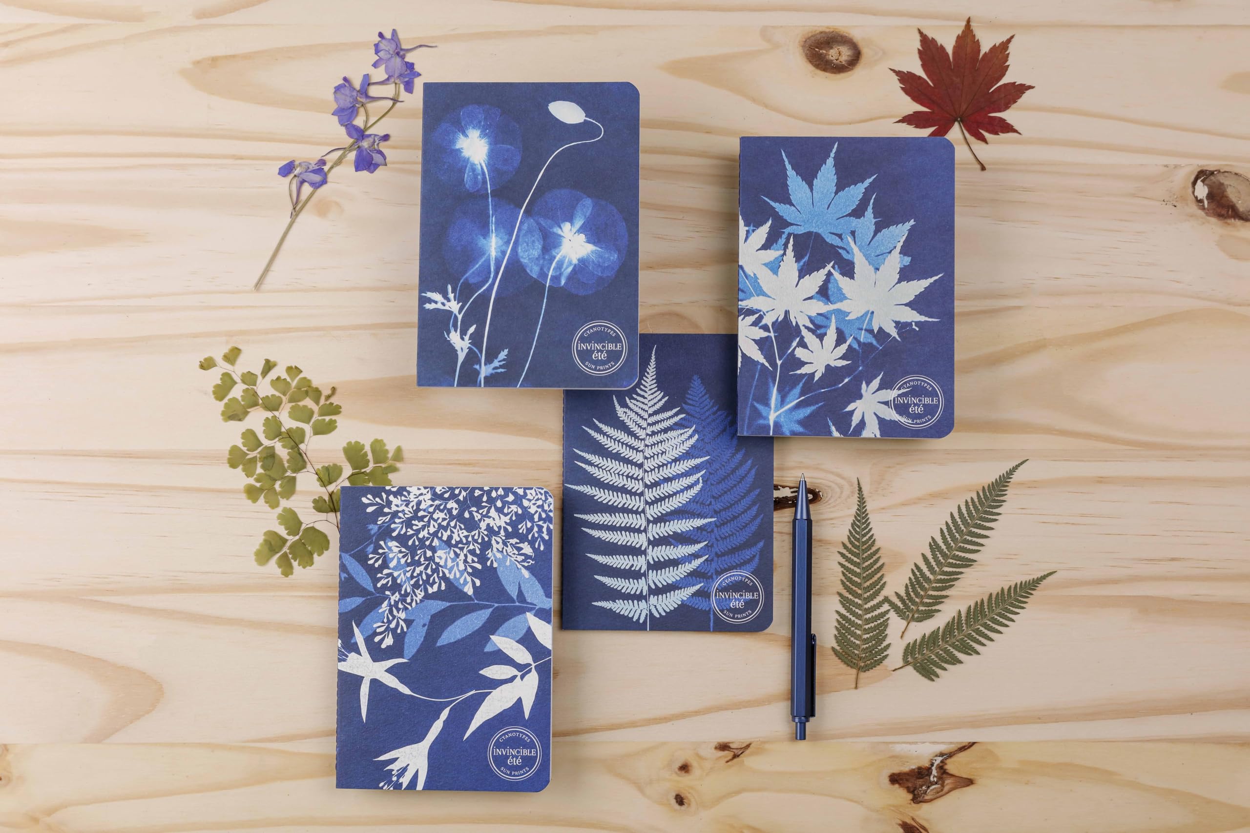 clairefontaine-cyanotype-carnet-cousu-a6-lign-floral-64-pages image 7